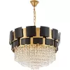 Стеклянная подвесная люстра Molina LDP 7045-600 BK+GD прозрачная Lumina Deco