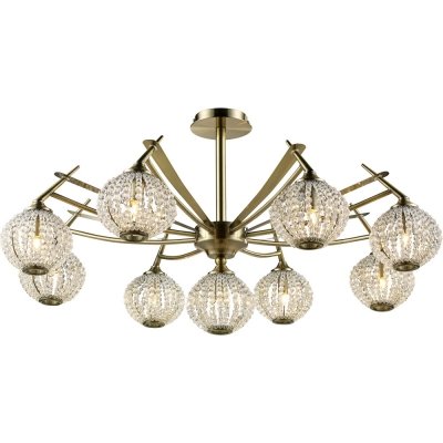 Потолочная люстра 917 917-09-53 antique brass + white crystal N-Light