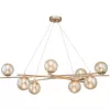 Стеклянная подвесная люстра Balance 1119/8S Gold форма шар цвет янтарь Escada