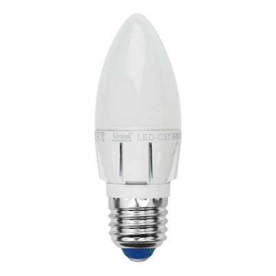 Лампочка светодиодная  LED-C37-6W/NW/E27/FR/DIM ALP01WH пластик Uniel