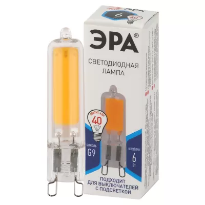 Лампочка светодиодная LED JCD-6W-GL-840-G9 LED JCD-6W-GL-840-G9 ЭРА
