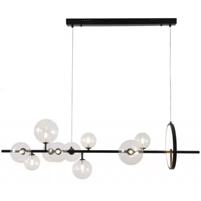 Галогенная подвесная люстра Art Deco Bubble KG1233P-10 black/clear DeLight Collection