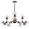 Стеклянная потолочная люстра Zodiak LDP 160-12 BK+PR форма шар прозрачная Lumina Deco