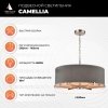 Подвесная люстра Camellia VL4203P26 цилиндр серая Vele Luce