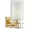 Стеклянное бра Marietta LDW 8025-1 F.GD+WT белое цилиндр Lumina Deco