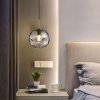 Стеклянный подвесной светильник Amo V2082-P форма шар серый