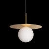 Стеклянный подвесной светильник Ufo 10120/250P Gold белый форма шар Loft It