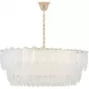 Стеклянная подвесная люстра Cavalini LDP 7040-800 F.GD белая Lumina Deco