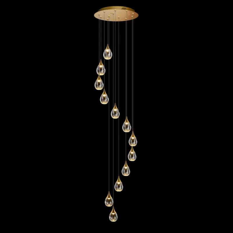 Подвесной светильник Stilla MD24001004-12A gold/clear прозрачный капля DeLight Collection Подвесной светильник Stilla MD24001004-12A gold/clear прозрачный капля DeLight Collection