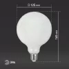 Лампочка светодиодная филаментная F-LED G125-15w-840-E27 OPAL F-LED G125-15w-840-E27 OPAL ЭРА