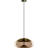Стеклянный подвесной светильник Knot 8135-D форма шар цвет янтарь Loft It