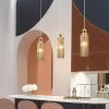 Стеклянный подвесной светильник Albany LSP-8959 цвет янтарь цилиндр Lussole