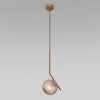 Стеклянный подвесной светильник Shape 50213/1 латунь форма шар цвет янтарь Eurosvet