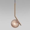 Стеклянный подвесной светильник Shape 50213/1 латунь форма шар цвет янтарь Eurosvet
