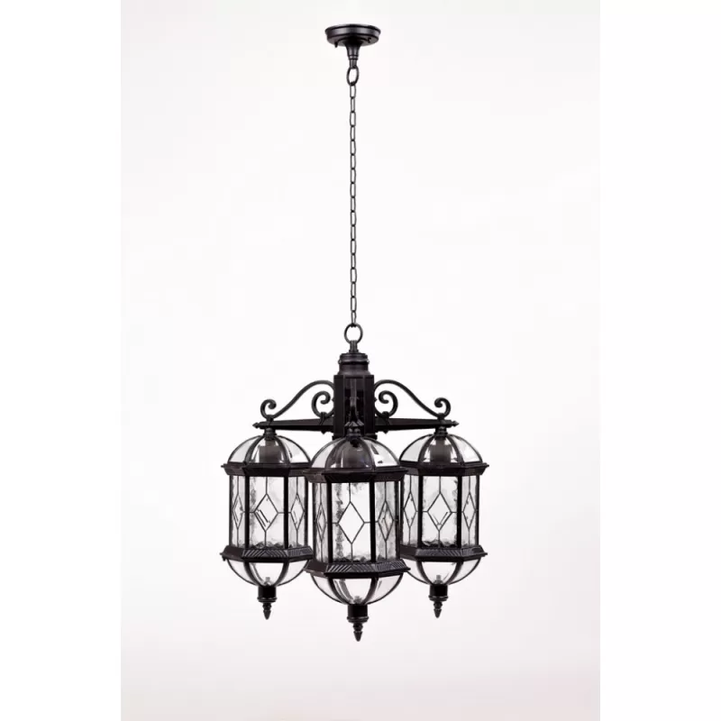 Стеклянный уличный светильник подвесной SORENTO 92670/3 Bl прозрачный Oasis Light Стеклянный уличный светильник подвесной SORENTO 92670/3 Bl прозрачный Oasis Light