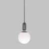 Стеклянный подвесной светильник Bubble 50197/1 черный жемчуг белый форма шар Eurosvet