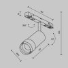 Трековый светильник Focus Zoom TR212-4-12WTW-DD2-Z-B цилиндр черный Maytoni