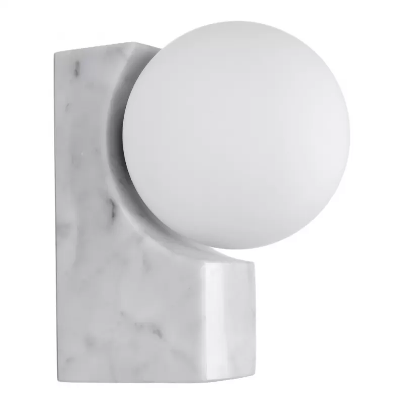 Стеклянный настенный светильник Stream LSP-5003 форма шар белый Lussole