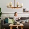 Потолочная люстра  Stavra01 бежевая конус ImperiumLoft