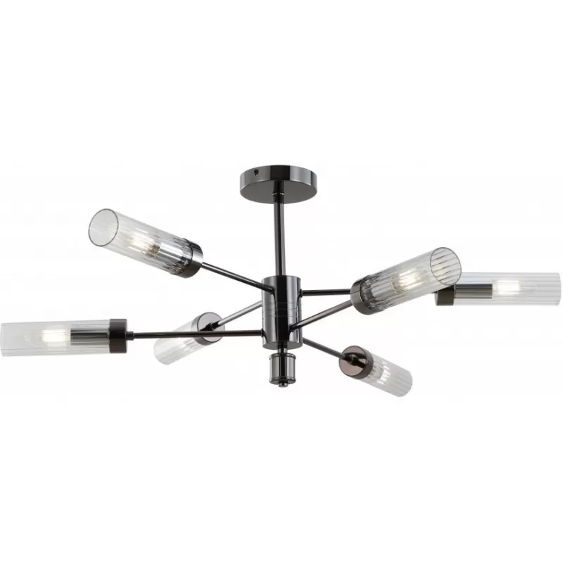 Стеклянная потолочная люстра Evolution 15609-6 AN+CL цилиндр прозрачная iLamp Стеклянная потолочная люстра Evolution 15609-6 AN+CL цилиндр прозрачная iLamp