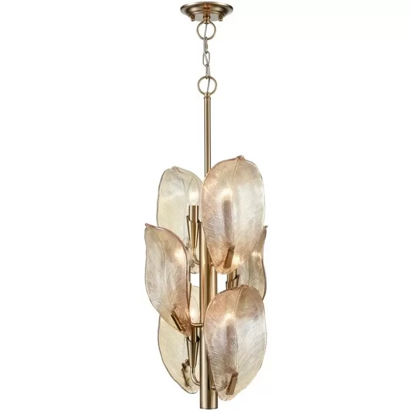 Стеклянная подвесная люстра Gracia WE330.06.503 цвет янтарь Wertmark Стеклянная подвесная люстра Gracia WE330.06.503 цвет янтарь Wertmark