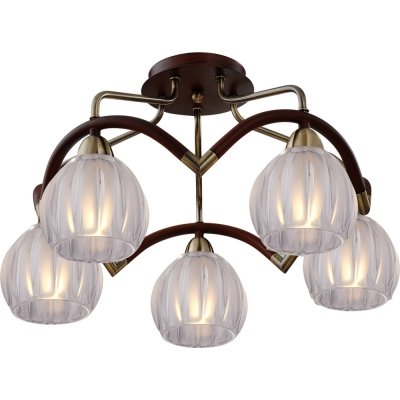 Потолочная люстра 407 407-05-53ABWBB antique brass + walnut N-Light