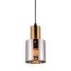 Стеклянный подвесной светильник Bolena LDP 1213 GY+GD цилиндр серый Lumina Deco