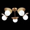 Стеклянная потолочная люстра Bolzano SLE220502-05 форма шар белая Evoluce