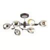 Стеклянная потолочная люстра Melissa 4527/6C конус серая Lumion