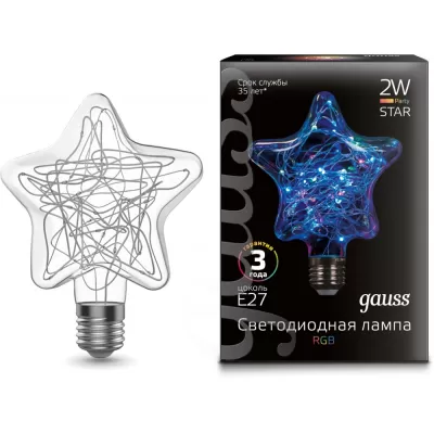 Лампочка светодиодная филаментная 160802008 Gauss Лампочка светодиодная филаментная 160802008 Gauss