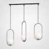 Стеклянный подвесной светильник  HOOP-TRIO01 форма шар белый ImperiumLoft