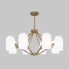 Стеклянная потолочная люстра Bambola 60157/8 латунь цилиндр белая Eurosvet