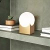 Стеклянный интерьерная настольная лампа Pax 01167/1 латунь белый форма шар Eurosvet