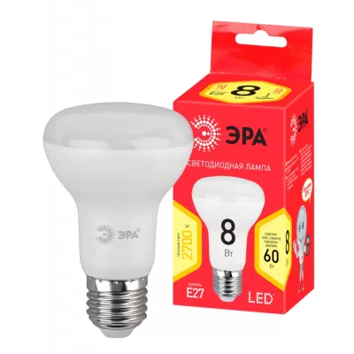 Лампочка светодиодная  LED R63-8W-827-E27 R ЭРА