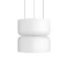 Стеклянный подвесной светильник Totem 10466/2P Milky white цилиндр белый Loft It