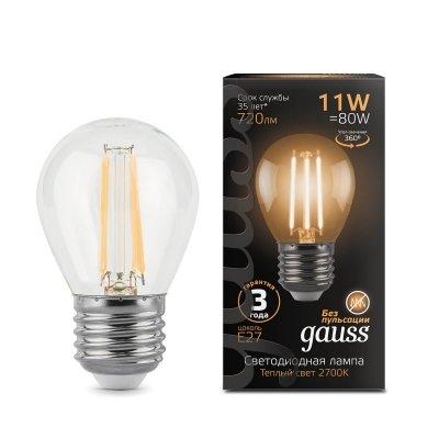 Лампочка светодиодная филаментная Filament Globe 105802111 Gauss