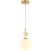 Стеклянный подвесной светильник Absolute 2928-1P форма шар белый Favourite
