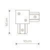 Коннектор Profile Recessed L-connector 8971 Nowodvorski