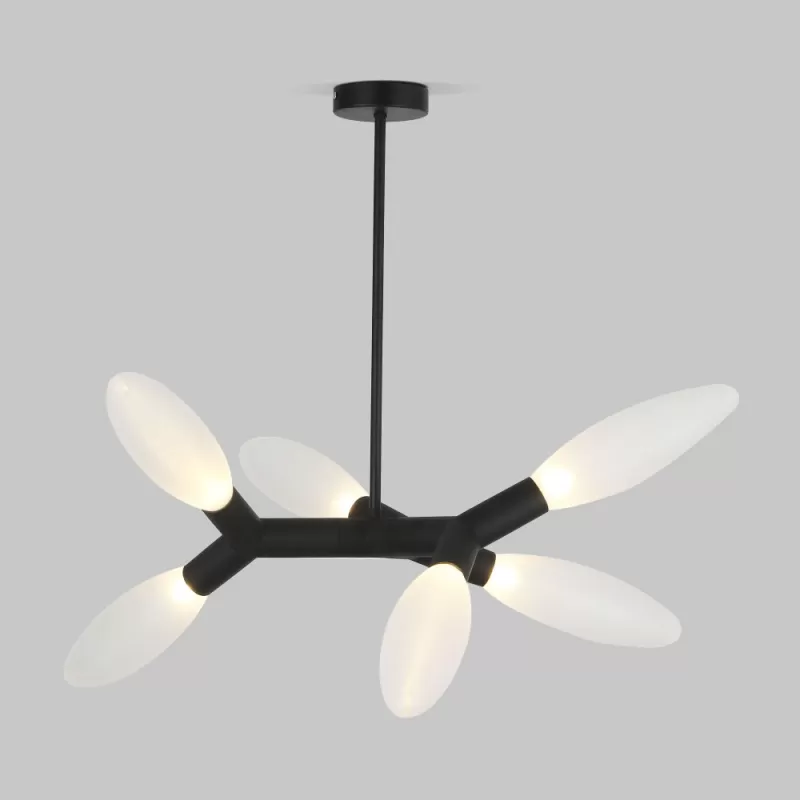 Стеклянная потолочная люстра Covalent 30180/6 черный белая Eurosvet Стеклянная потолочная люстра Covalent 30180/6 черный белая Eurosvet