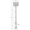 Стеклянный наземный фонарь BARSELONA 81210B/E7 Gb цилиндр прозрачный Oasis Light