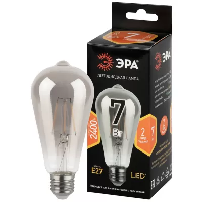 Лампочка светодиодная F-LED ST64-7W-824-E27 smoky F-LED ST64-7W-824-E27 smoky ЭРА