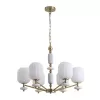 Стеклянная подвесная люстра Alegra 8334/6 белая цилиндр Lumion