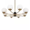 Стеклянная потолочная люстра Marble FR5230PL-08BS форма шар белая Freya