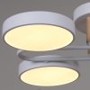 Потолочная люстра  03322-0.3-08 WH+WOOD белая круглая