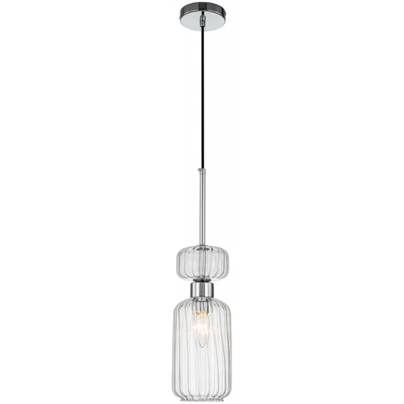 Стеклянный подвесной светильник Gloss 1141/1S Chrome/Clear цилиндр прозрачный Escada Стеклянный подвесной светильник Gloss 1141/1S Chrome/Clear цилиндр прозрачный Escada