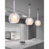 Стеклянный подвесной светильник Priola  LDP 1187 GY серый форма шар Lumina Deco