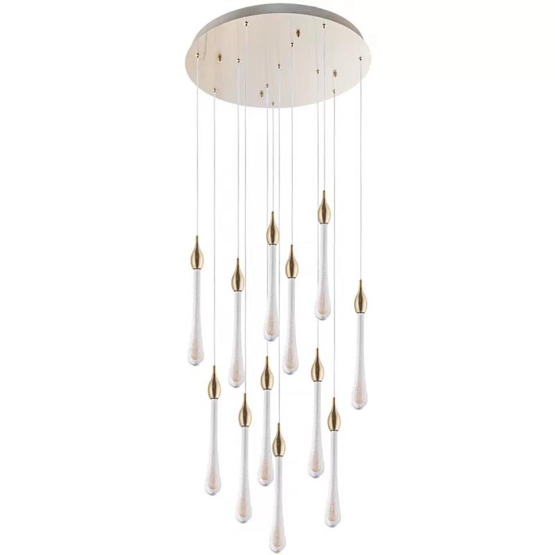 Стеклянный подвесной светильник Raindrop A1803LM-36PB цвет янтарь Стеклянный подвесной светильник Raindrop A1803LM-36PB цвет янтарь