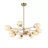 Стеклянная потолочная люстра Fovia SL1500.203.12 форма шар цвет янтарь ST Luce Стеклянная потолочная люстра Fovia SL1500.203.12 форма шар цвет янтарь ST Luce