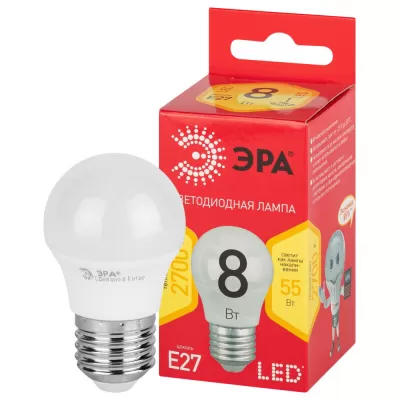 Светодиодный лампочка светодиодная  LED P45-8W-827-E27 R ЭРА