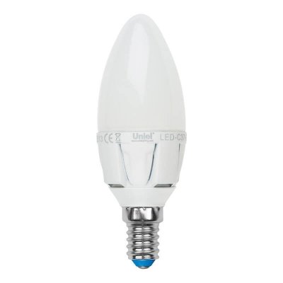 Лампочка светодиодная  LED-C37-6W/WW/E14/FR/DIM PLP01WH картон Uniel